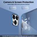 Magnetic for iPhone 16 Pro Case, Compatible with Magsafe, Suction Cup Phone Mount, 2 Screen Protectors - Camera Protector, Silicone Shockproof Protective Phone Cover 6.3", Azure Blue