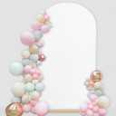 SoarDream 7.2FT Wedding Arch Cover White Spandex Fitted Balloon Arch Stand Covers Fitted for Backdrop Stand Fabric Stretchy Backdrop for Baby Shower Birthday Party Decorations