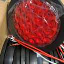 Partswcgg 12Pcs 4" Inch Round LED Trailer Tail Lights 24 LED Red Stop Turn Tail Lights Brake Trailer Lights White Backup Reverse Lights w/ 3-Prong Wire Pigtails Plug IP67 Waterproof 12V(8Red+4White)