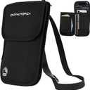 Neck Wallet & RFID Blocking Passport Holder for Travel – Waterproof Hidden Travel Wallet with Card Slots, Adjustable Strap, Portable Document Organizer for Men, Women (Gift) Black