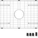 Sink Protector Grid 26-1/16" x 14-1/16", Centered Drain with Corner Radius 3-1/2", 304 Stainless Steel Material (Centered Drain) for Single Bowl Kitchen Sink
