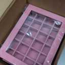 Nosiny 3 Pcs Earrings Jewelry Box Ring Display Case 24 Grids Velvet Jewelry Organizer Box Tray Earrings Holder Storage Case for Girls Wife Mom Women (Pink)