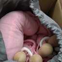 Wooden Baby Swing with Safety Belt - Adjustable Infant & Toddler Swings for Indoor/Outdoor Use, Includes Mounting Hardware (Fox Design, Pink)