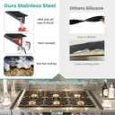 Stove Gap Covers 2PCS, Stove Gap Filler Stainless Steel,13.8'' to 27.5'' Adjustable Length,Range Trim Kit,Oven Stove Gap Guard Between Stovetop and Counter,Easy to Clean Heat Resistant, Black