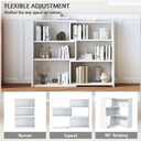 IOTXY Wooden Extendable Shelf Bookcase - 3-Tier Ladder Low Short Bookshelf for Small Space or Corner, White, S, 11.61"D x 23.62"W x 35.24"H