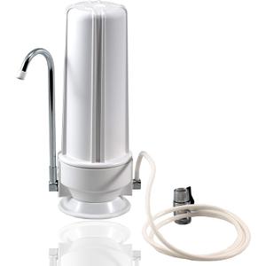 NU Aqua Countertop Water Filter System - 1 Stage w/Chrome Faucet - Over The Counter Top Drinking Water Purifier Filtration & Dispenser for Kitchen Sink - 120-Day Trial - Filtros de Agua para Tomar