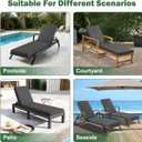Chaise Lounge Cushions Outdoor, 72x 21x 3 Inch Waterproof & Fade-Resistant Lounge Chair Cushion, Outdoor Chaise Cushion with Removable Cover & Ties for Lawn, Patio, Pool & Beach, Dark Grey