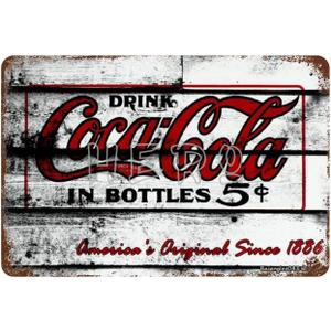 DCTXLM Coca Cola Vintage Vintage Tin Sign Prevent Glare Plaque not Rusted Iron Painting Aluminum Metal Retro Movie Band Art Personalized Poster 8x12 In