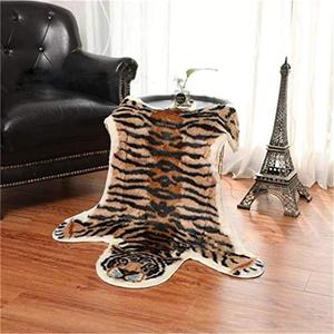 Tiger Printed Skin Area Rug,Faux Fur Rug Area Artificial Carpet,Simulation Cowhide, Cow Hide Mat Rug Animal Print Hide Faux Carpet 31.5x41.3inch