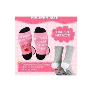 Best Teacher Ever Socks “This Teacher Is Off Duty” Sole Women's One Size 6 - 11