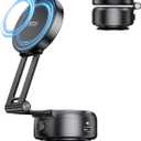 Vacuum Suction Magnetic Car Phone Holder, Electric Magnetic Car Phone Holder Mount Foldable Adjustable Car Mount for iPhone12-16, Mirror/Glass/Screen/Smooth None Porous Surface (Not Charge Phone)