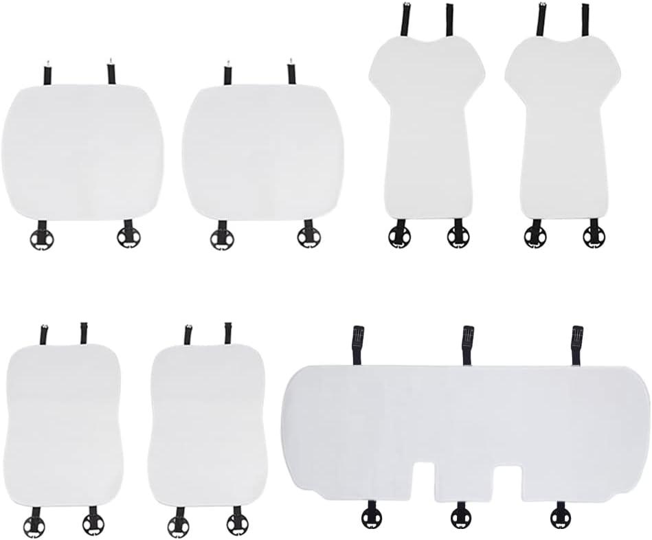 Car Seat Mat Pad Protector Covers,Driver Front Rear Seat Bench Cushion Cover,for Tesla Model 3/ Y Set 2017-2022, Flannel Anti-Dirty White Cushion Interior Accessories (Model Y 7pcs)