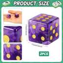 2 Pcs Mahjong Crystal Dice 17mm Crystal D6 Dice Set Spiritual Decor Polished Energy Stone Mahjong Sieve Accessories for Tabletop Game Board Games Casino, Craps