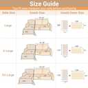 MYSKY HOME Couch Cover for Sectional Sofa, 2 Pieces Couch Covers L Shape, Sofa Cover Washable, Furniture Protector for Pets, Kids, Sofa Slipcover for 2-3 Cushion Couch (71"x118"+71"x118", Sand)