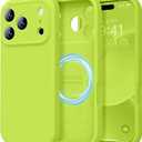 LOVE 3000 Designed for iPhone 17 Pro Case, Premium Silicone [Compatible with Magsafe][Soft Anti-Scratch Microfiber Lining] Shockproof Protective Phone Case for Men Women 6.3", Fluorescent Green