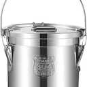 21L/5.5 Gal 304 Stainless Steel Airtight Canister for Kitchen, Metal Food Storage Containers with Lid and Sturdy Locking Clamp for Bean Flour Oil Sugar Metal Food Storage Bucket