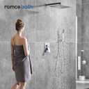 Shower Faucet Set Brushed Nickel Shower System,RomceBath Shower Pressured Balance Brass Valve and Trim Kit 16 Inch Shower Head and Bath Handle Combo set Wall Mounted Tub Shower Faucets Sets Complete