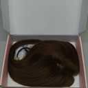 REECHO Hair Toppers for Women Real Human Hair, Seamless Human Hair Toppers with Bangs, 360 3D Cover Clip in Bangs Hair Extensions for Daily Wear, Dark Chocolate Brown