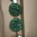 VEVOR Artificial Boxwood Topiary Tree, 48 inch Tall, Triple Ball-Shaped Faux Topiary Tree, Green Faux Plant with Replaceable Leaves & Pot for Decorative Indoor/Outdoor/Home/Office, Pack of 1