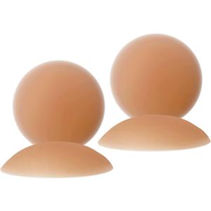 VOCH GALA Nipple Covers 2 Pairs-Seamless and Sheer Adhesive Silicone Nipple Pasties for Women Reusable, Sticky Breast Petals (Medium (Fits A-C Cups), Caramel)