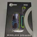 RadioShack Blue and Grey Wireless Speaker with RGB Lights, IPX5, 30W (Gray and Green)