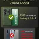 for Samsung Galaxy Z Fold 7 Case with Card Holder & Screen Protector, Built-in Hinge Protection & Slide Lens Cover, Durable Heavy Duty Hard Back Protective Phone Case for Galaxy Z Fold 7, Green