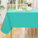 Smiry Rectangle Table Cloth 52x70 Inch, Waterproof Wipeable Vinyl Tablecloths Protector, Oil Spill Proof Plastic Table Cover for Dining, Picnic, Camping, Outdoor, Teal