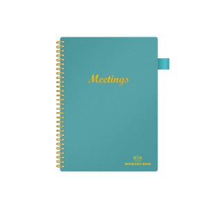 TAJA Regolden-Book Meeting Notebook for Work with Action Items, Project Planner Notebook for Note Taking, Office/Business Meeting Notes Agenda Organizer for Men & Women, 160 Pages (7”x10”), Teal