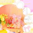 FYSUIMU Pink Bow Clear PVC Gift Bags Pink Coquette Bowknot Pencil Party Favor Bags with Handles Back to School Treat Tote Bag with Ribbon for First Day of School Birthday Baby Shower, 12 Pcs