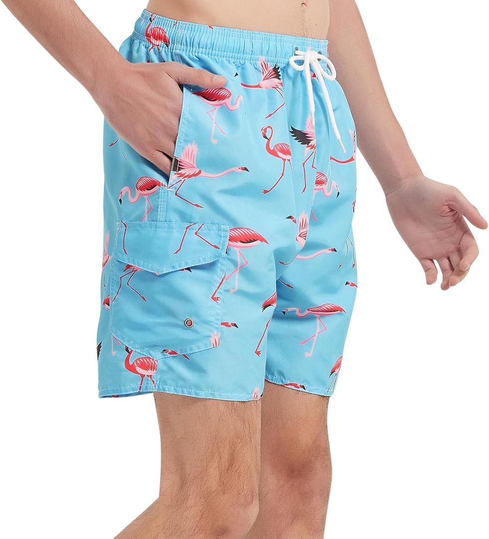 Mens Swim Trunks Swim Shorts Swimwear Quick Dry 7 Swimming Trunks with Mesh Lining