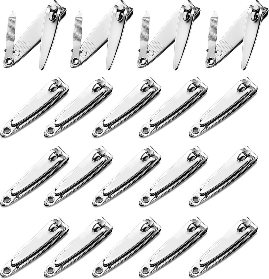 Bulk Nail Clippers with File - 50 Pack Multipack for Women & Men, Swing-Out Nail Cleaner, Mini Small Fingernail Clippers Attached Filer, Durable 2.36-Inch Clippers Bulk (50 Count)