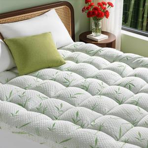 Jov5tic 3 Inch Mattress Topper King Size - 1500GSM Down Alternative Fill, Viscose Made from Bambu, Cooling Extra Firm Pillow Top Mattress Pad Cover for Back Pain with 6"-18" Deep Pocket (78"x80")