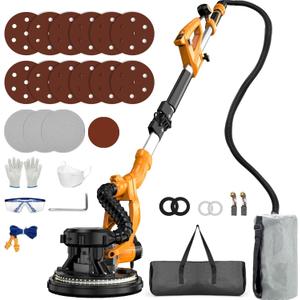 Drywall Sander, 9-Speed Electric Drywall Sander with Vacuum Dust Collector, 950W Power Ceiling Sander Tool with LED Light, Collapsible & Extendable Handle for Sanding Wall & Popcorn Ceiling Removal