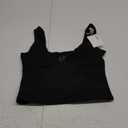 REORIA Women's Summer Sexy Deep V Neck Sleeveless Slim Fit Trendy Y2k Corset Cami Crop Tank Tops (Medium, Black)