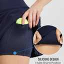 baleaf Women's Pleated Tennis Skirt Golf Skorts for Woman High Waisted Lightweight Athletic Shorts Pockets (Blue, L)