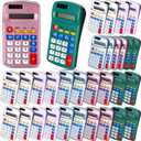 Flutesan 30 Pack Pocket Calculator Small Battery Powered Bulk Mini Size 4 Function Hand Held Basic Calculator for Students Kids School Home Office (Blue, Gray, Red, Green, Purple)