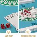 Mahjong Mat 32.4 x 32.4, 3mm Thick Non-Slip Rubber Back Mahjong Table Mat, Noise Reduction Waterproof Mahjong Game Mat for Table, Mahjong Tile Mat for Cards, Dominoes & Board Games