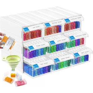 ARTDOT Storage Containers for Diamond Painting, 9 Pack Stackable Craft Storage Organizer 315 Slots Individual Containers for Diamond Art Beads Nail Pill Rhinestones Seed