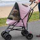 Pet Gear Travel Lite Plus Stroller, Himalayan Salt | For Cats and Dogs up to 15 Pounds, Compact Easy Fold, No Assembly Required, Large Wheels