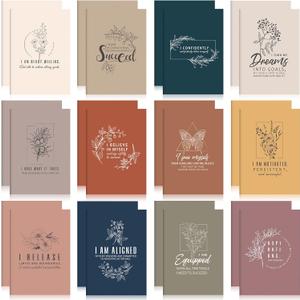 Tatuo 12 Pcs Positive Affirmation Notebooks Inspirational Quote Notebook Small Motivational Encouragement Notepads Daily Affirmations Journal for Women Men Stress Relief and Self Care Gift (Sketch) 