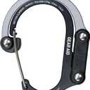 GEAR AID HEROCLIP 360 Swivel Carabiner Gear Clip and Hook (Medium) for Camping, Backpack, Suitcases and Garage Organization (Black & Gray)