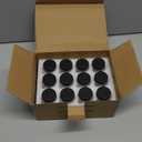 12 Pack 2 oz Glass Shot Mini Bottles with Black Lids - Reusable Leakage-Proof Small Clear Jar for Ginger, Wellness Shot, Juice, Sample, Whiskey, Essentials - Wide Mouth Containers, Dishwasher Safe