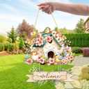 Decorative Spring Door Hangers Welcome Sign Blooming Flowers Birdhouse Wall Tags Plaque for Farmhouse Porch Front Yard Ornament Ironwork