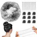 Hair Bun Nets Set with Elastic Edge and U-Shaped Pins for Buns - 20Brown Mesh Invisible Ballet Nets for Girls and Women