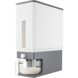 Lifewit Rice Dispenser 25 Lbs(11.3kg), Rice Storage Container Sealed Moisture Proof with Measuring Cup for Kitchen Pantry Household, BPA-Free, 1 Pack Grey
