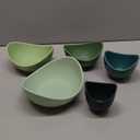 Notakia Salad Decorative Bowls Lotus Shaped Pasta Bowls Dishwasher Safe, Unique Angled Ceramic Bowls for Salad, Pasta, Soup, Rice, Prep, Ideal for Restaurant (Green)