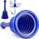 Luigi's Sink and Drain Plunger for Bathrooms, Kitchens, Sinks, Baths and Showers. Small and Powerful, Commercial Style 'Plumbers Plunger' with Large Bellows (Small Sink Plunger)