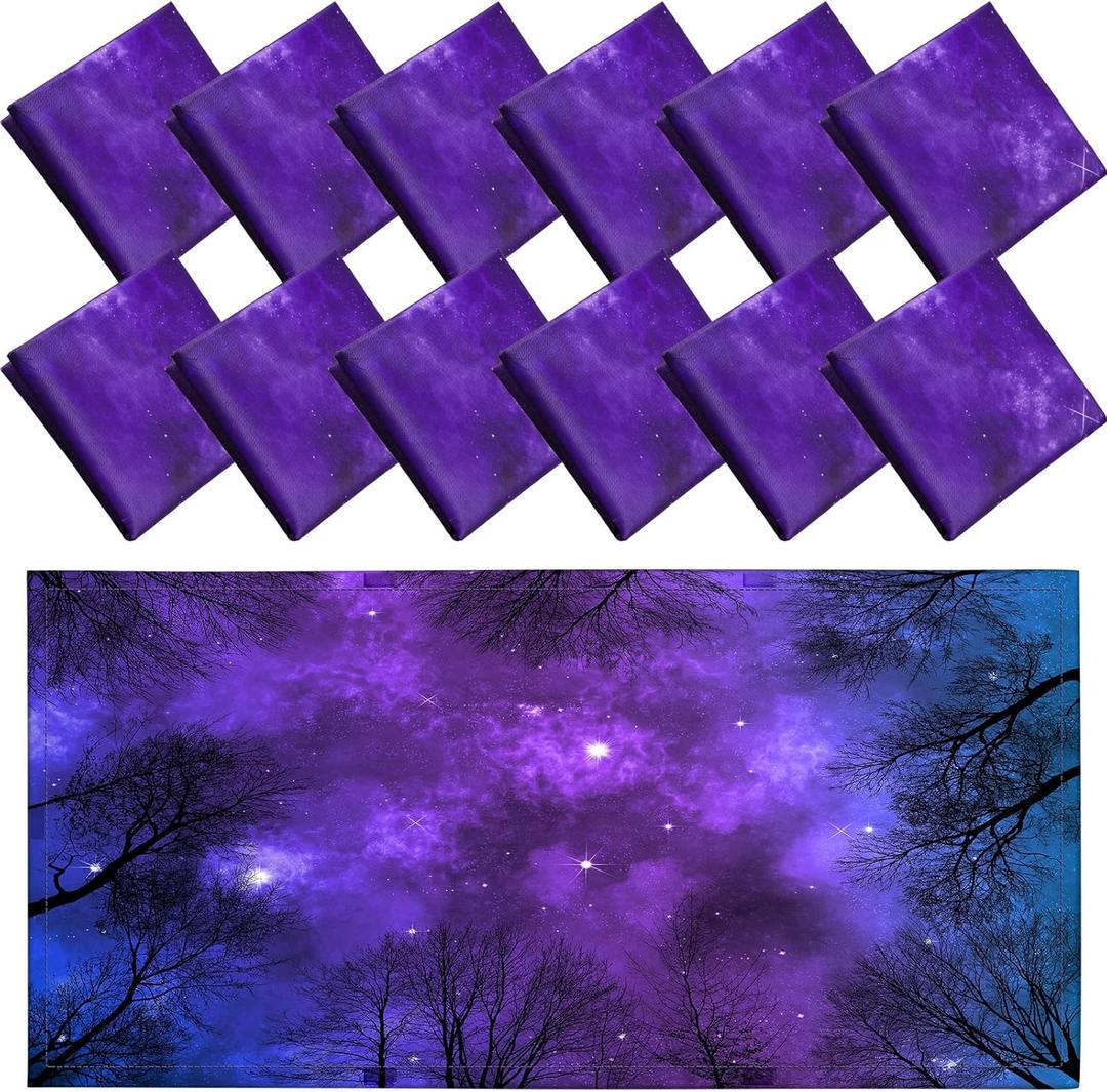 Hortsun 12 Pcs Fluorescent Light Covers Bulk, 4 x 2 ft Magnetic Fluorescent Drop Ceiling Lighting Covers Light Filter Shade for Home, Office, Hospital, School Classroom Decoration(Forest, Milky Way)