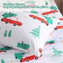 JSD Red Cars Christmas Kids Sheet Set Twin Size, 3 Piece Soft Holiday Printed Microfiber Bed Sheets Deep Pocket