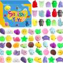 200 Pcs Mochi Squishy Toys, Kawaii Squishies Bulk Party Favors for Kids 4-8 8-12 Boys Girls Toddlers Teens, Gifts for Eastet Egg Fillers Birthday Party Classroom Prizes Goodie Bag Stuffers